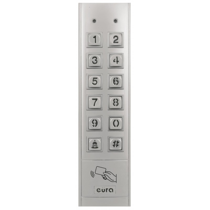 Zamek szyfrowy Eura AC-14A1 - 1 wyjście, karta zbliżeniowa, natynk, przycisk dzwonka